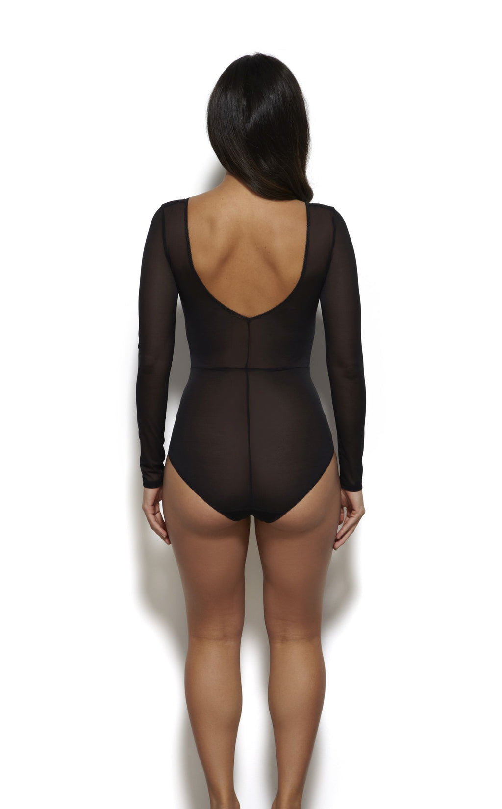 Gossard Glossies Lace Langarm Body Black