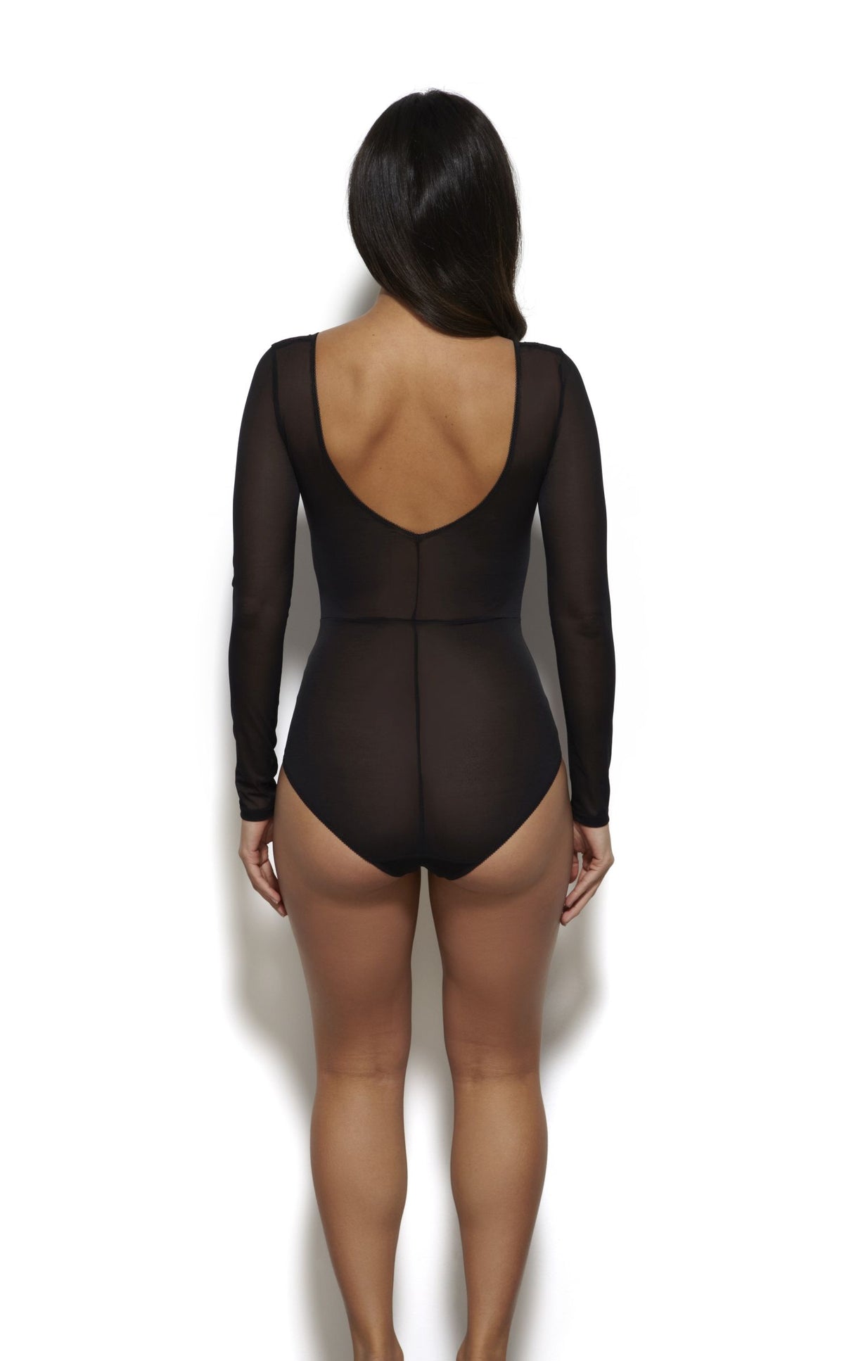 Gossard Glossies Lace Langarm Body Black