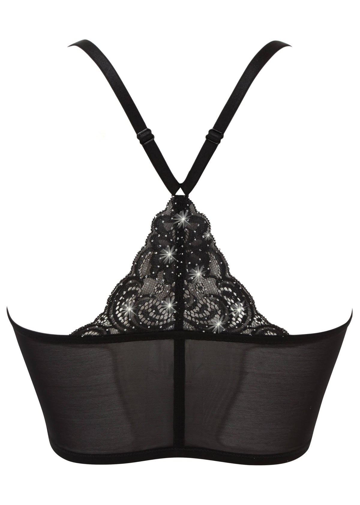 Gossard Glitter Longline V-Bügel BH mit Frontverschluss Black