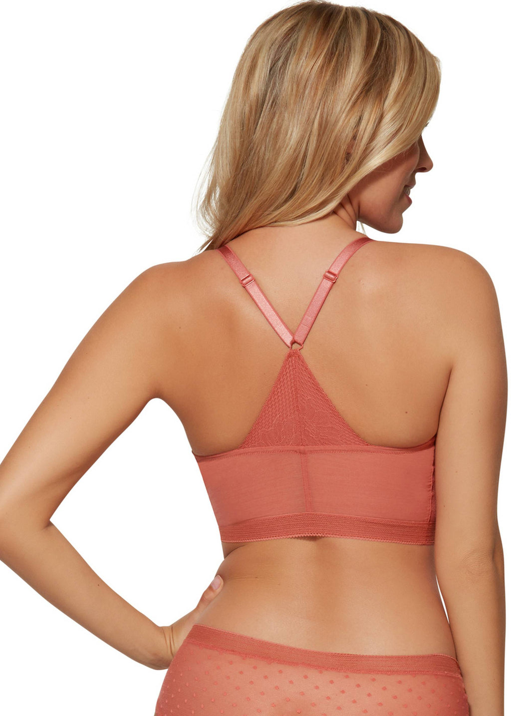 Gossard Boho Lace Longline V-Bügel BH mit Frontverschluss Dusty Cedar