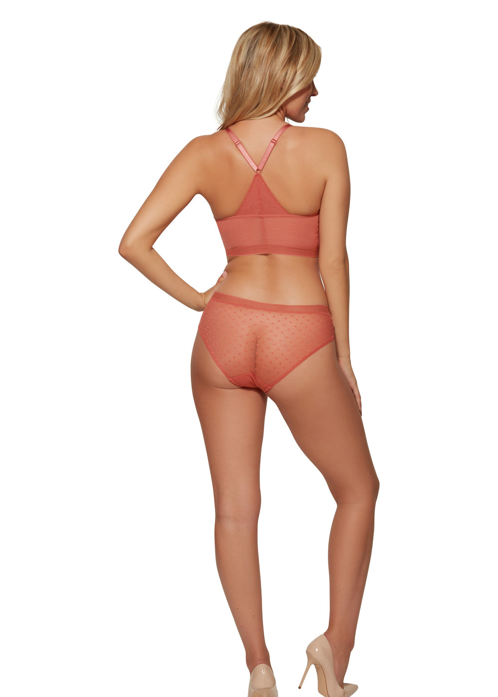 Gossard Boho Lace Longline V-Bügel BH mit Frontverschluss Dusty Cedar