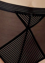 Gossard Sheer Stripe Taillen Slip Black