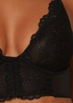 Gossard Lace Longline V-Bügel BH mit Frontverschluss Black