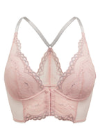 Gossard Lace Longline V-Bügel BH mit Frontverschluss Balettpink/Silver