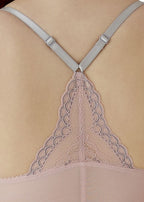 Gossard Lace Longline V-Bügel BH mit Frontverschluss Balettpink/Silver