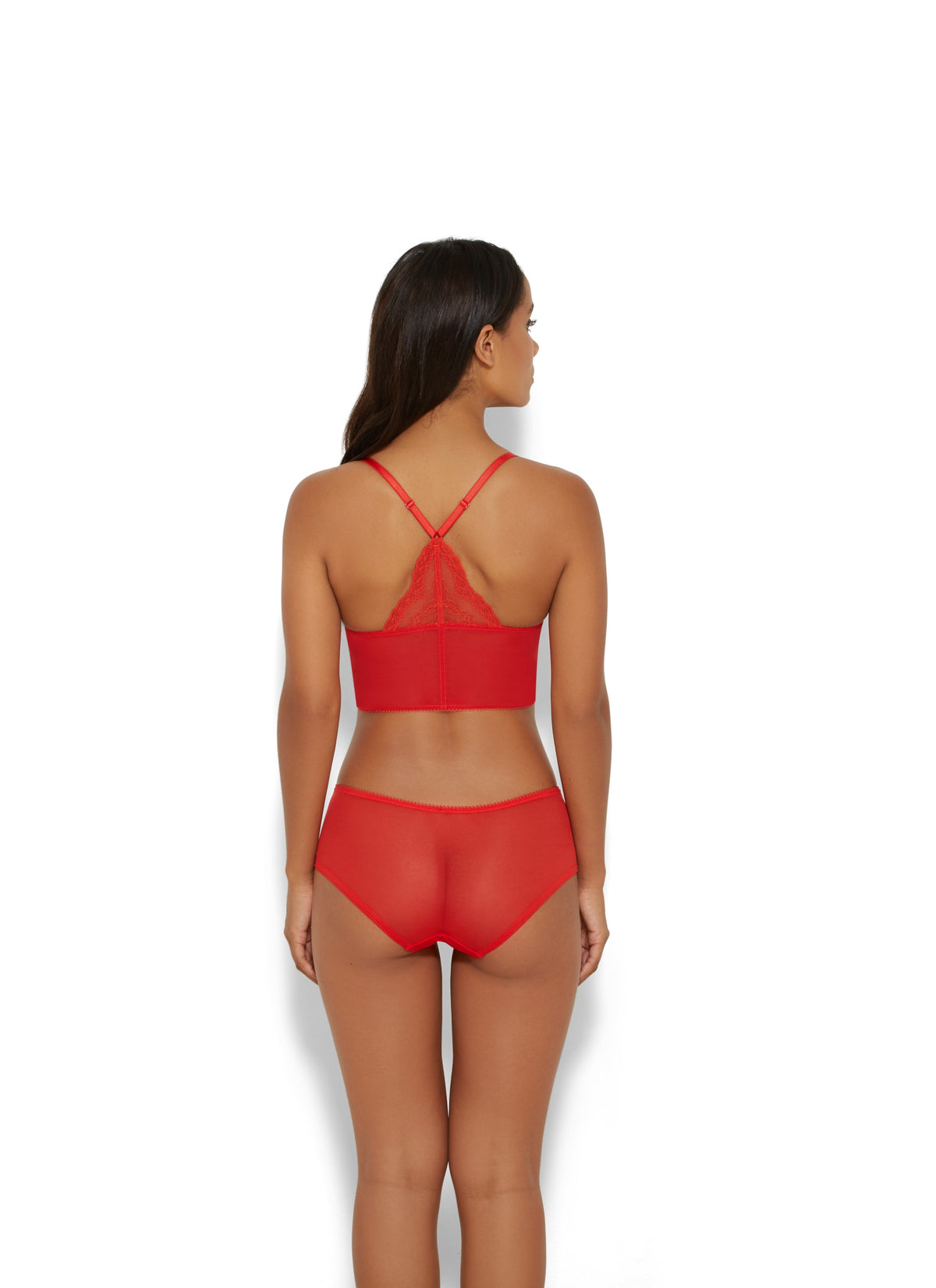 Gossard Lace Longline V-Bügel BH mit Frontverschluss Chilli Red