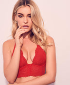 Gossard Lace Longline V-Bügel BH mit Frontverschluss Chilli Red