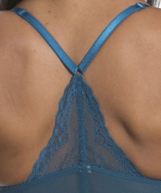 Gossard Lace Longline V-Bügel BH mit Frontverschluss Inkblue