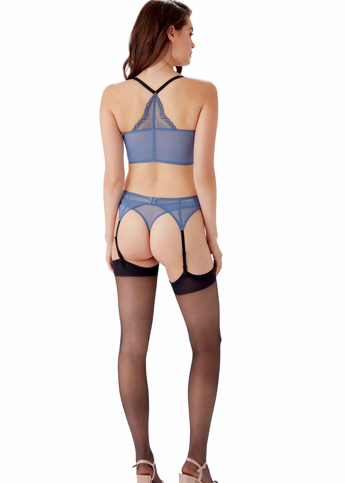 Gossard Lace Longline V-Bügel BH mit Frontverschluss Moonlight Blue