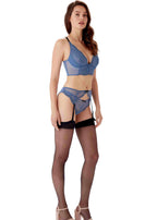 Gossard Lace Longline V-Bügel BH mit Frontverschluss Moonlight Blue