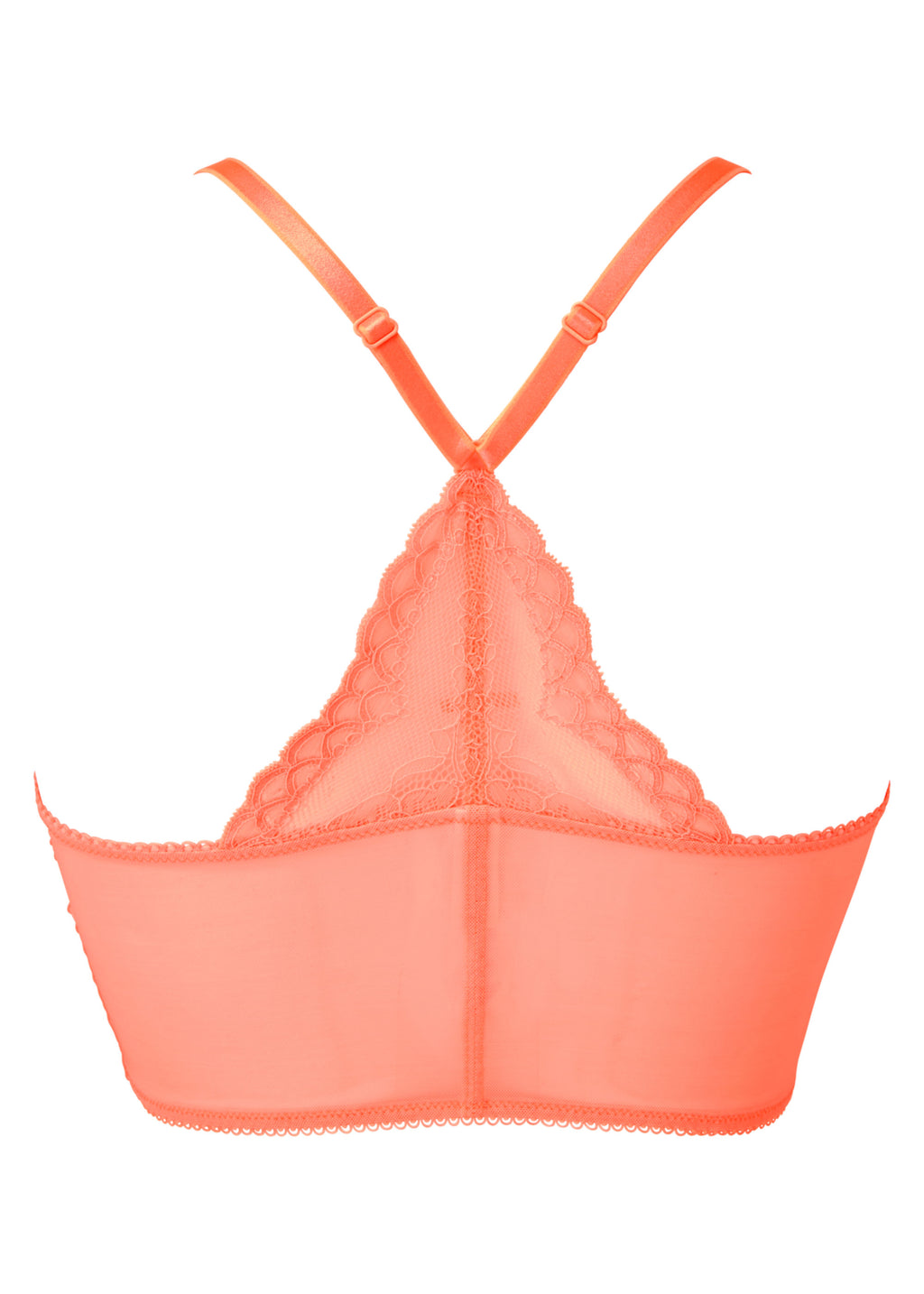 Gossard Lace Longline V-Bügel BH mit Frontverschluss Neon Coral
