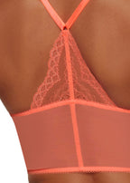 Gossard Lace Longline V-Bügel BH mit Frontverschluss Neon Coral