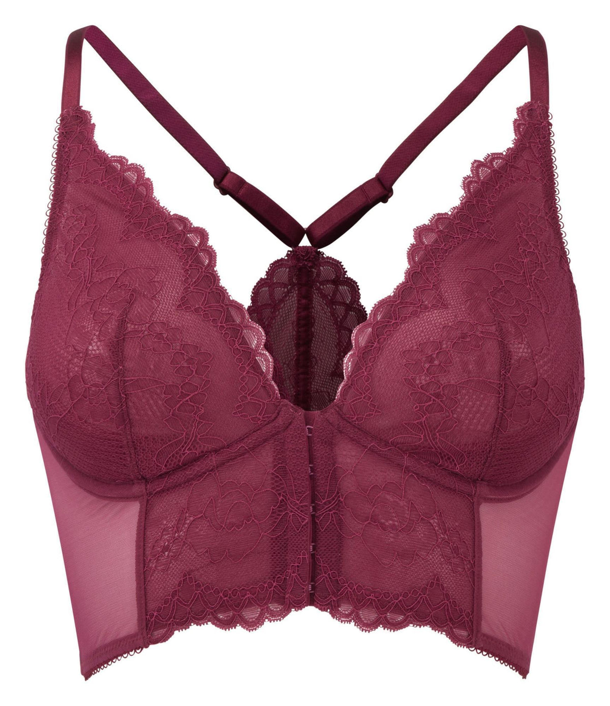 Gossard Lace Longline V-Bügel BH mit Frontverschluss Ruby